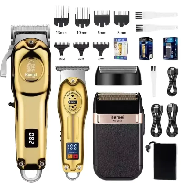 Kemei KM-2628 KM-678 KM-2024 Professional Electric Hair Clippers Beard Clipper Rechargeable Men’s Shaver Hair Trimmer Kit Men