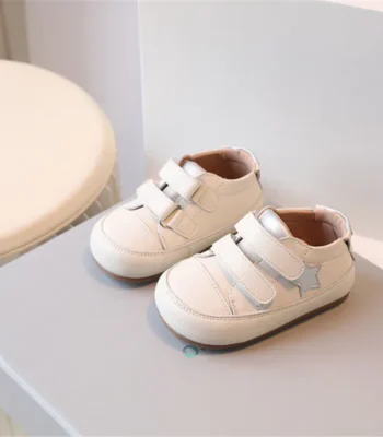 New Baby Shoes Microfiber Leather Toddler Boys Barefoot Shoe Star Soft Sole Girls Outdoor Tennis Fashion Kids Sneakers 0-5 Year 1