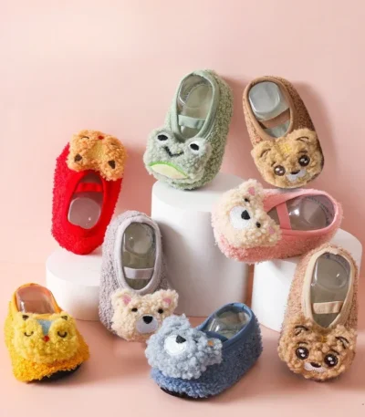 24 Autumn Winter Cartoon Baby Prewalker Socks Antiskid Children Indoor Slipper Socks Soft-soled Infant Cute First Walkers Shoes 1