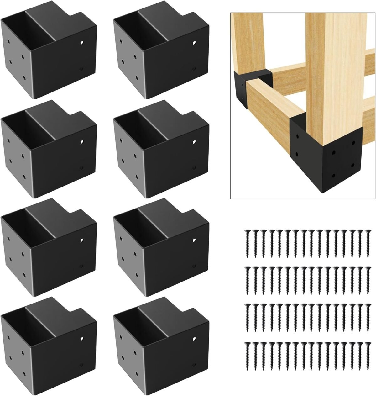 2''x4'' DIY Workbench Kit,8 Pcs Steel 3-Way Right Angle Corner Brackets,Heavy Duty Workbench Bracket Kit for DIY Custom, Shelving, Work Table, Fits 2x4 (Actual 1.5"x3.5") Wood - Image 2