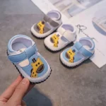 Summer Baby Shoes Fashion Casual Cartoon Giraffe Baby Sandals 0-18M Baby Boys Rubber Sole Anti slip Walking Shoes