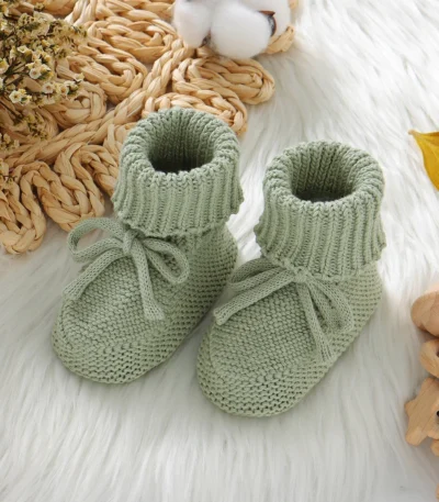 Baby First Walkers Breathable Anti-slip Knitted Newborn Infant Boys Girls Solid Booties Prewalkers 0-18m Toddler Unisex Footwear 1