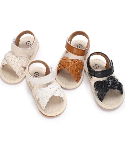 "Baby Leather Sandals - Soft-Sole Non-Slip First Walkers for Boys & Girls | Breathable Toddler Shoes 0-18 Months"​ 1
