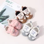 2025 New Design Autumn And Winter Newborn Baby Boys And Girls Causal Sports First Walking Toddler Shoes With Soft TPR Sole
