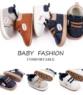 Baby Shoes Casual Sneaker Spring and Autumn Soft PU and TPR Sole Anti-slip Cute Comfortable High-quality for 0-6-12 Months Baby 1