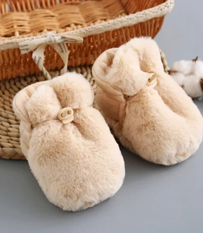 Baby Socks Winter Baby Boy Girl Booties Fluff Soft Toddler Shoes First Walkers Anti-slip Warm Newborn Infant Crib Shoes Moccasin 1