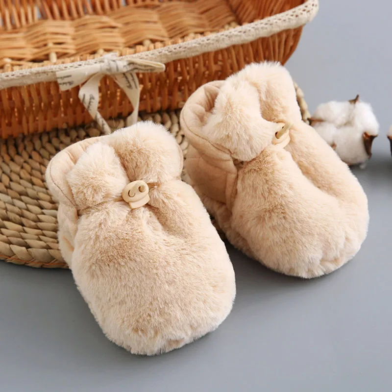 Baby Socks Winter Baby Boy Girl Booties Fluff Soft Toddler Shoes First Walkers Anti-slip Warm Newborn Infant Crib Shoes Moccasin 1