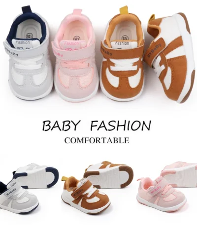 Baby Shoes High Quality Prewalking Sneaker Spring and Autumn Soft Rubber Anti-slip Sole Air-mesh Breathable Boys and Girls BM01 1