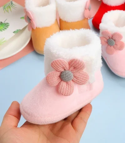 New Fashion Comfortable Shoes Newborn Baby Girls Boys Soft Booties Solid Pompom Snow Boots Infant Toddler Newborn Warming Shoes 1