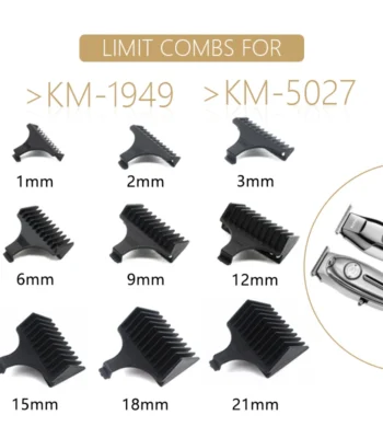 Kemei 1 2 3 6 9 12 mm Hair Trimmer Limit Comb Universal Black Guards Hairdresser Hair Cutting Guide for 5027 1949 5098 9163 5021 1
