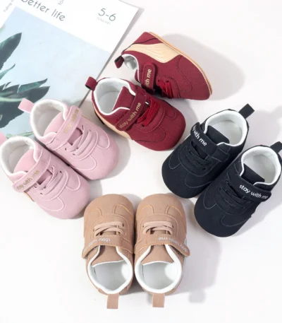Spring And Summer Newborn Baby Boys And Girls First Walking Shoes Casual Sports Style Indoor Outdoor Toddler Shoes With TPR Sole 1