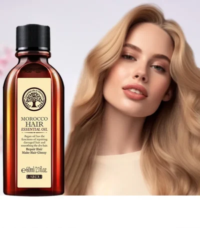 LAIKOU Morocco Hair Essential Argan Essence Oil Moisturizer Brightening Smooth Nourishing Repair Dry Damaged Hair 60ml