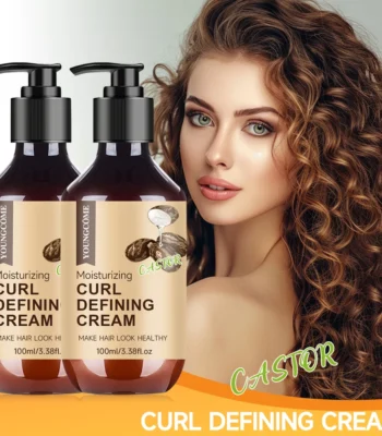 Castor Oil Curl Activator Cream - Defined Coily/Wavy Hair, Humidity Resistance, Non-Greasy Formula, Safe for Color-Treated Hair 1