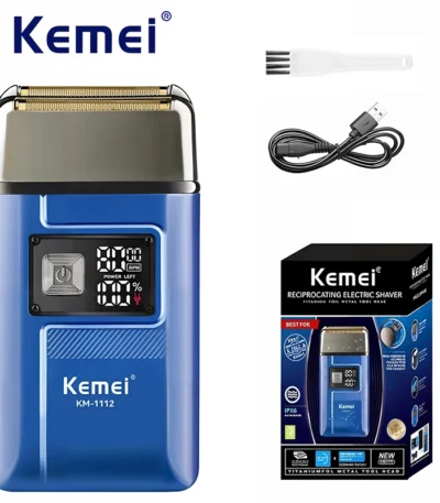 Kemei KM-1112 Rechargeable Hair Shaver For Men Beard Electric Shaver Face Electric Razor Men’s Bald Head Shaving Machine Wet Dry