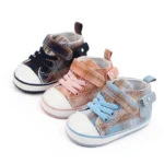 Baby Canvas Shoes Soft Cotton Baby Fashion Shoes First Walking Shoes Casual Sneaker 0-6-12 Months Boys and Girls Prewalking Shoe