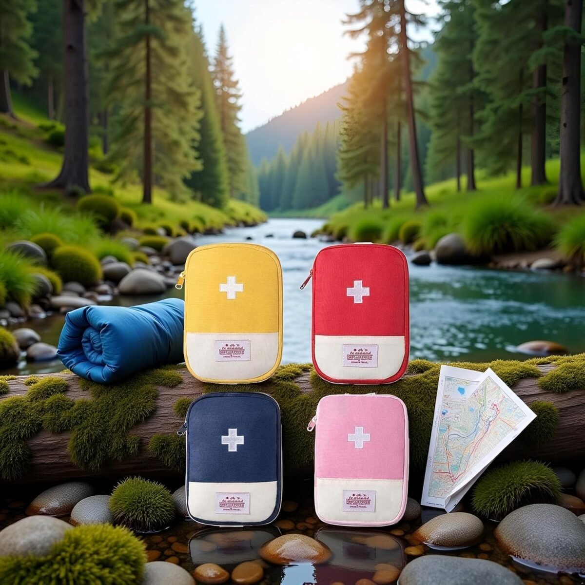 4 Pcs Portable Small Empty Travel Mini First Aid Pouch, Outdoor First Aid Medical Rescue Bag Multi-Function Emergency Medicine Storage Organizer Bag Health Household Supplies, First Aid Kits (Small) - Image 2