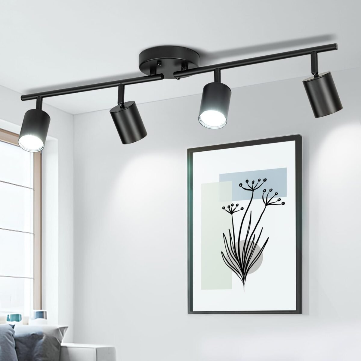 4 ways track lighting rotatable heads tracks light track lightings fixtures ceiling with foldable arms modern black tracks light for kitchen living room hallwaybulbs not included.jpg