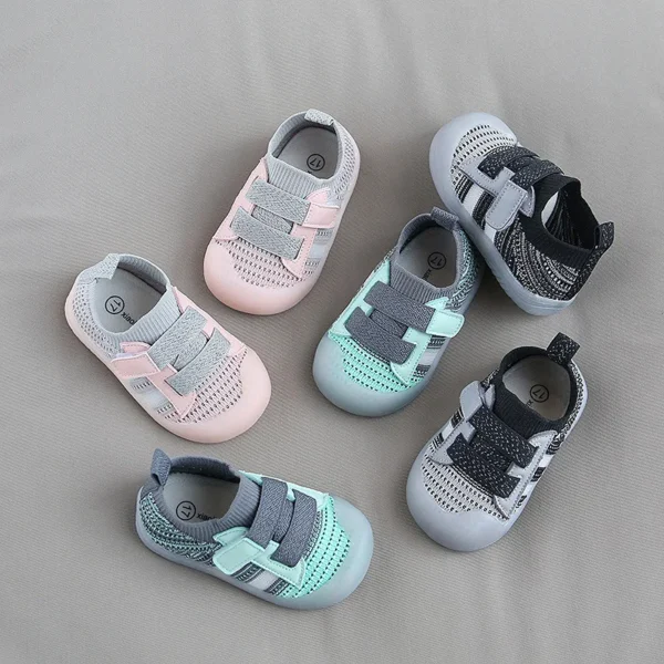 Children’s Casual Sports Shoes Mesh Breathable Boy Girls Walking Shoes Soft Soles Anti-skid Baby Walking Shoes Baby Sports Shoes