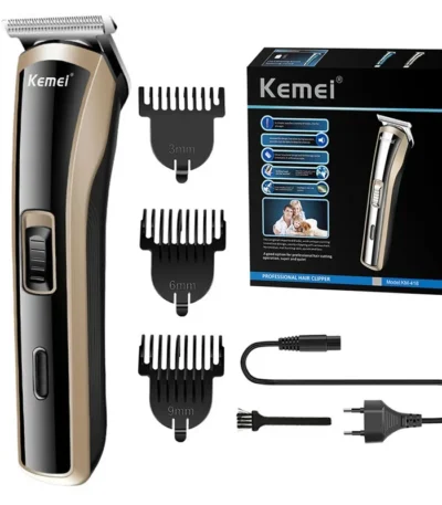 Kemei KM-418 Waterproof Hair Clipper Rechargeable Electric Barber Trimmer Professional Cordless Hair Cutting Machine For Men