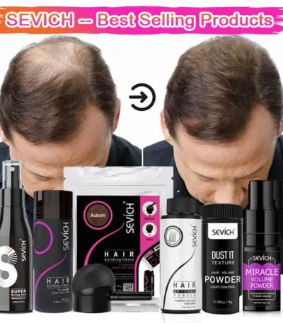 Sevich Hair Building Fibers Powder Spray Keratin Thicker Anti Hair Loss Products Instant Hair Growth Fiber Hair Care Christmas