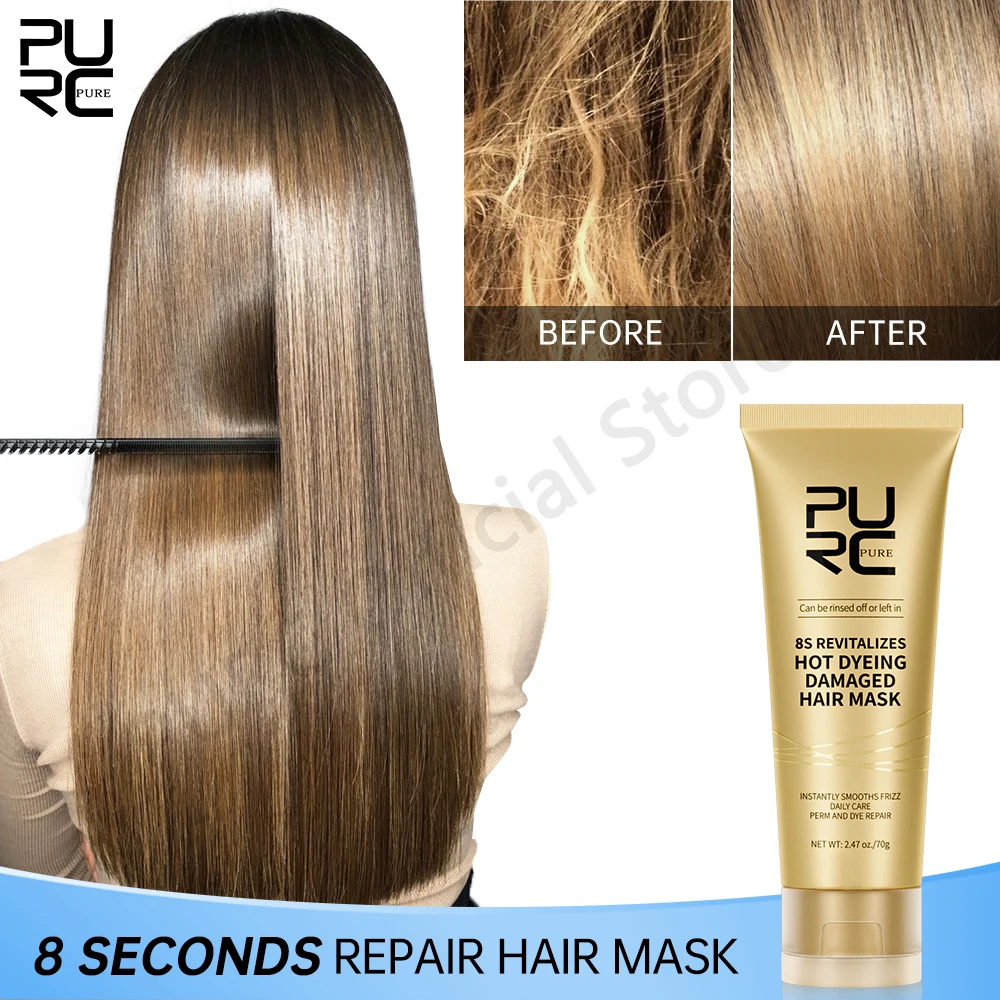 PURC 8 Seconds Hair Mask Smoothing Straightening Keratin Hair Treatment Cream Soft Repair Damaged Frizz Professional Hair Care PURC 8 Seconds Hair Mask Smoothing Straightening Keratin Hair Treatment Cream Soft Repair Damaged Frizz Professional Hair Care