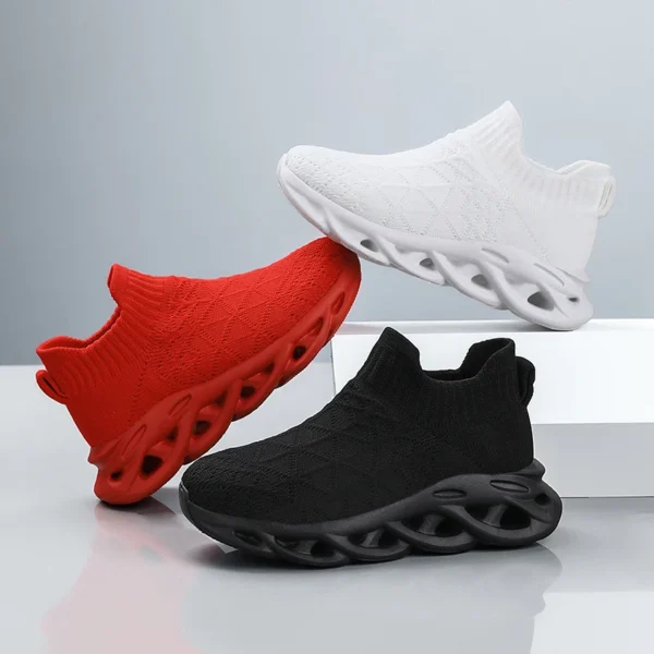 Children Sneaker Boys Sock Shoes Fashion Knit Spring Breathable Lightweight Running Sports Shoes Boy Slip on Casual Sneaker