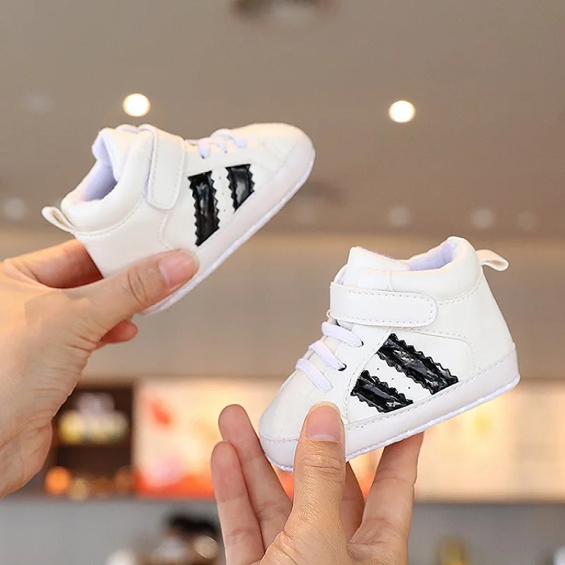 2024 Newborn Baby Shoes Boy Girl Classical Sport Soft Sole PU Multi-Color First Walker Casual Sneakers White Baptism Shoes 2024 Newborn Baby Shoes Boy Girl Classical Sport Soft Sole PU Multi-Color First Walker Casual Sneakers White Baptism Shoes