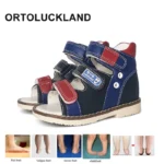 Ortoluckland Children’s Sandals Kids Leather Summer Shoes For Girls Boys Toddler Flatfeet Orthopedic Footwear1 2 3Years Old