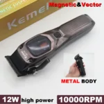 KEMEI KM-1726 Professional Hair Clipper for Men with DLC Blade 10000RPM Magnetic Vector Motor Men’s Haircut Machine Barber Shop