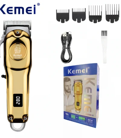 Kemei KM-2628 Professional Hair Trimmer Adjustable Electric Clipper with LCD Display Salon Cordless Rechargeable Powerful Motor 1