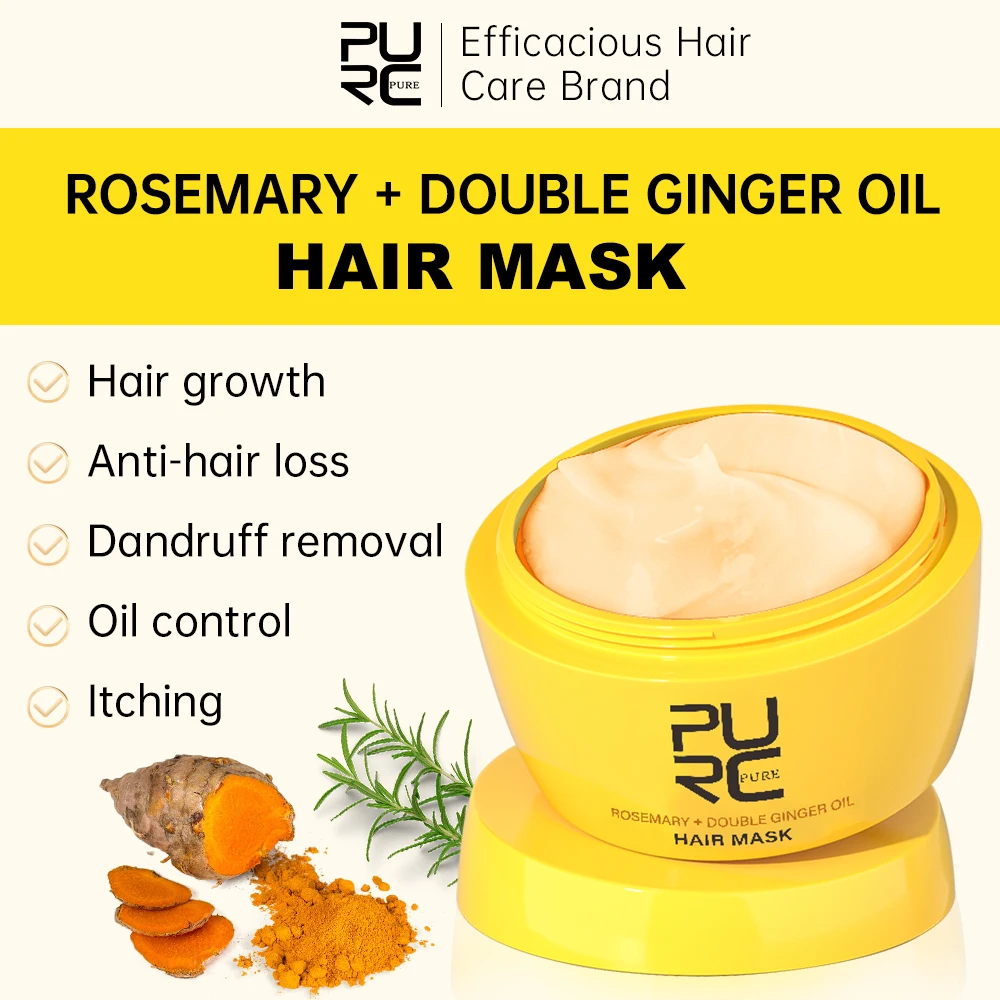 PURC Ginger Hair Mask Rosemary Hair Treatment Smoothing Repair Damaged Nourish Masks Hair Care Products PURC Ginger Hair Mask Rosemary Hair Treatment Smoothing Repair Damaged Nourish Masks Hair Care Products