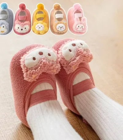Lovely Infant Slippers Toddler Kids Boy Girl Knit Crib Shoes Warm Cute Cartoon Anti-slip Prewalker Newborn Slippers Baby Shoes 1