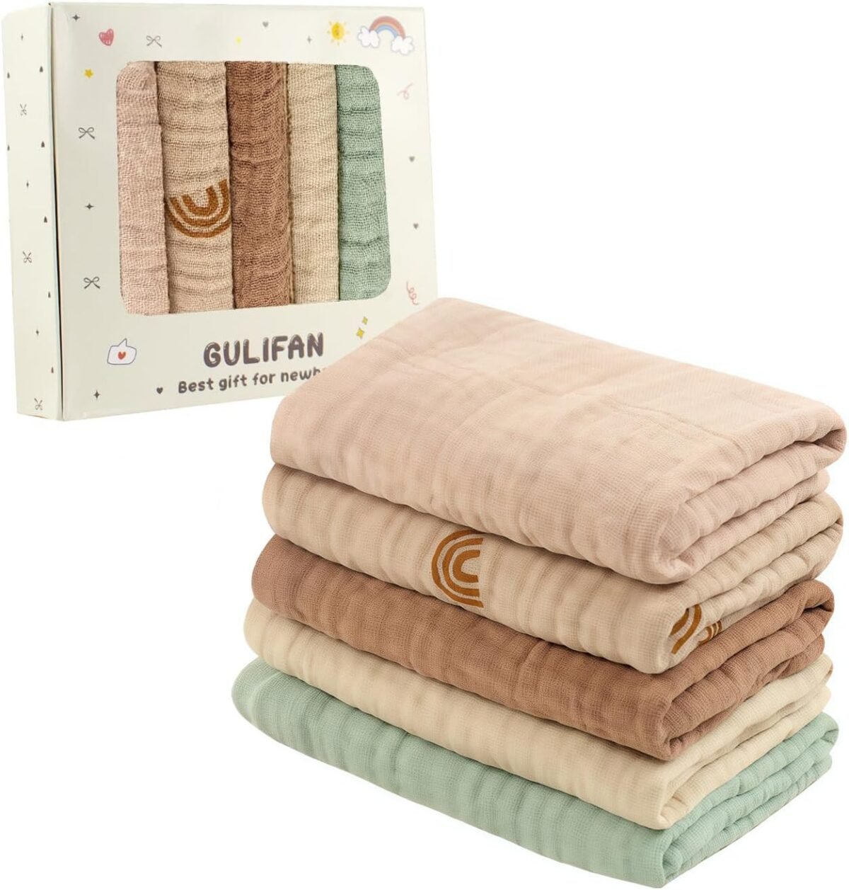 5 pack baby muslin washcloths100 cotton wash cloth set for baby face body comfy and soft for newborn infants kids girls and boysbest gift for newborn baby.jpg