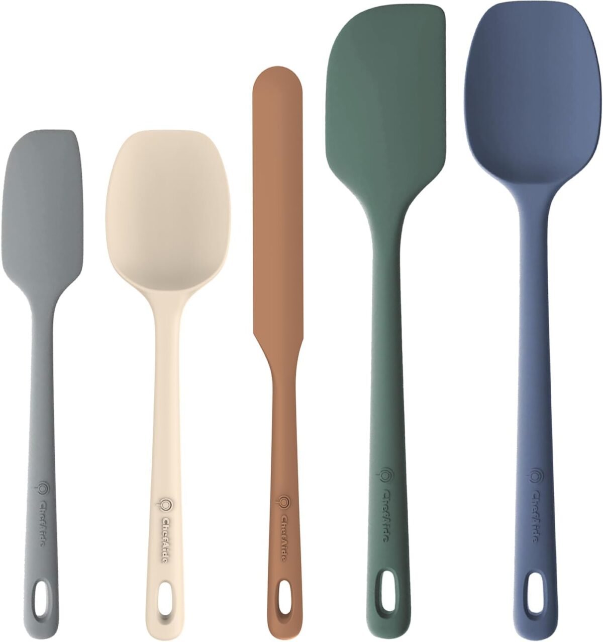 5 pieces silicone spatula set food grade rubber spatula upgrade strong handle with ergonomic grip heat resistant up to 600°f for nonstick cookware cooking.jpg