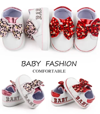 Baby Cute Sneaker Bowknot Soft Cotton Sole Beatiful Baby Shoes 2023 New Arrival Baby Fashion Girl Shoes 0-6-12 Months 11/12/13 1