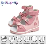 Child Orthopedic Sandals Princepard Girls Kids Corrective Shoes with High Back and Ankle & Arch Support Shiny Pink Pairing