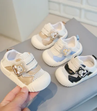 Infant Toddler Walking Shoes Breathable Mesh Casual Shoes 1-3 Years Old Men and Women Baby Cartoon Cute Soft Bottom Sneakers 1