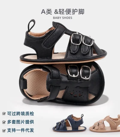 Baby Shoes High Quality Soft PU PVC Aniti-slip Sole Summer Sandal Casual Style for Toddler Boys and Girls 2024 Fashion BBW4010 1