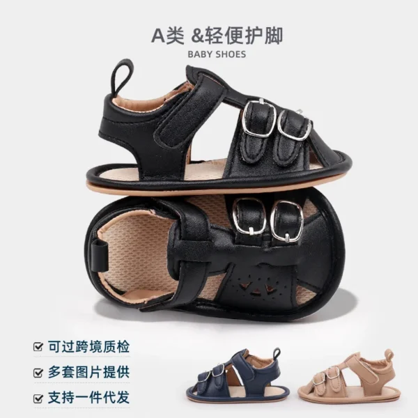 Baby Shoes High Quality Soft PU PVC Aniti-slip Sole Summer Sandal Casual Style for Toddler Boys and Girls 2024 Fashion BBW4010
