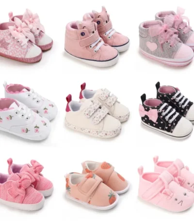 Spring and Autumn Women's Baby Casual Sports Shoes Soft Sole Anti slip Indoor and Outdoor Walking Shoes First Step Walking Shoes 1