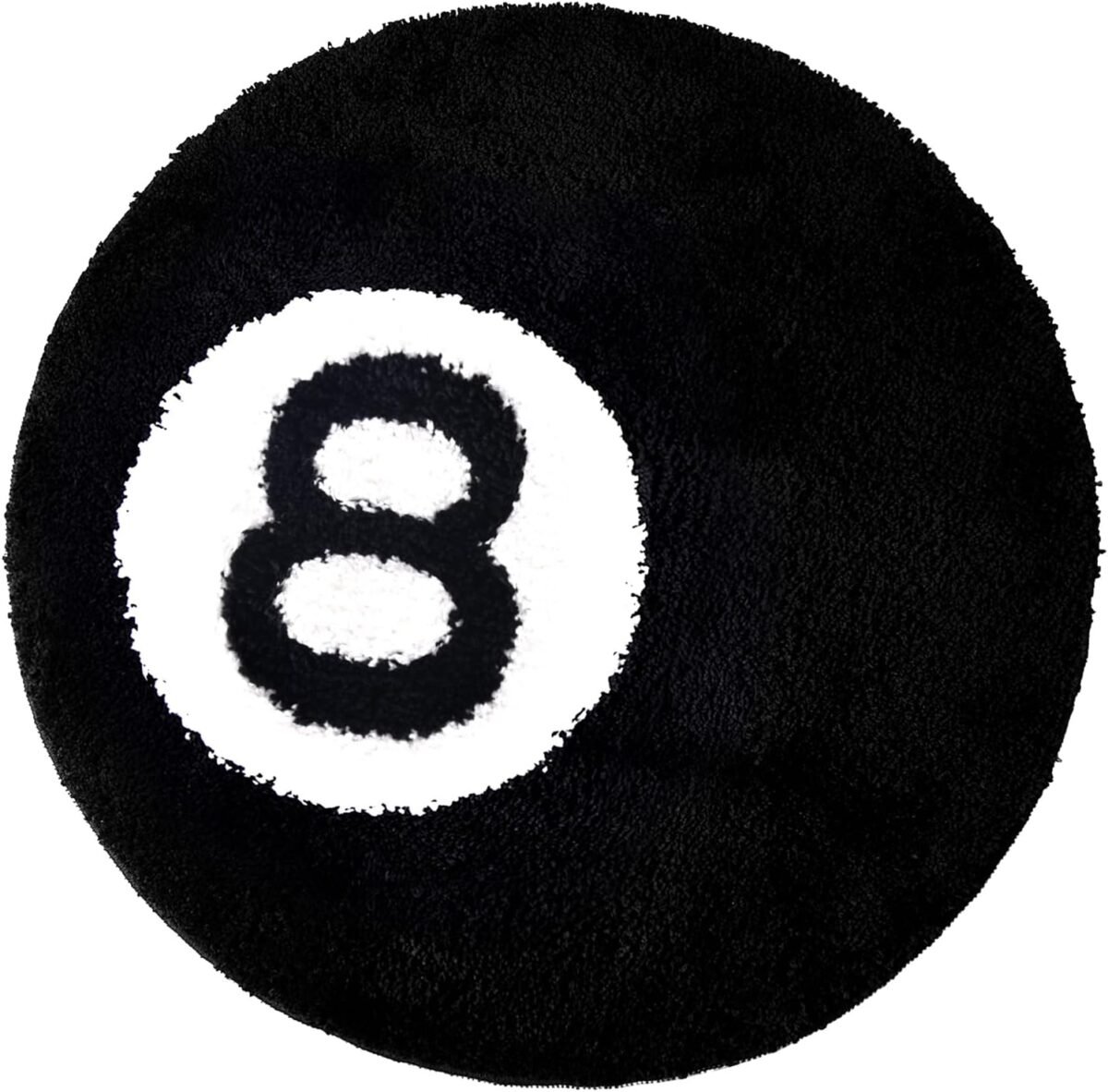 8 Ball Rug - 24 inch Black Round Carpet Billiard Pool 8 Ball Carpet, Non-Slip Flocking Floor Bath Mat for Living Room Decor, Alt Room Decor Soft Y2K Rug Hypebeast Doormat for Bedroom - Image 2