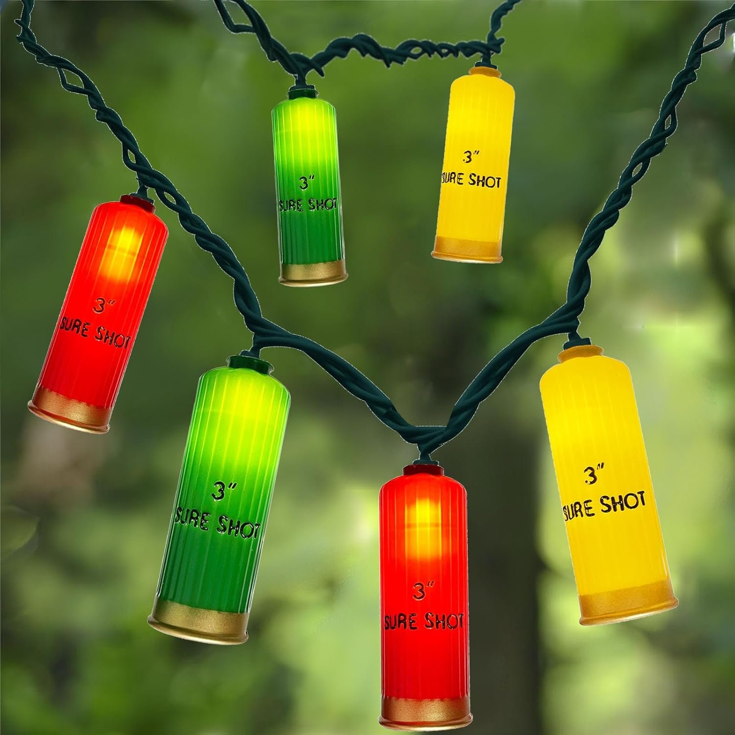 8.5Ft LED Shotgun Hell Christmas Light,Novelty Lights with 10 Pack Triplecolor 3D Bullet Shaped,Colorful Shotgun Hell Lights for Christmas Mexican Summer Holiday Parties Decor - Image 2