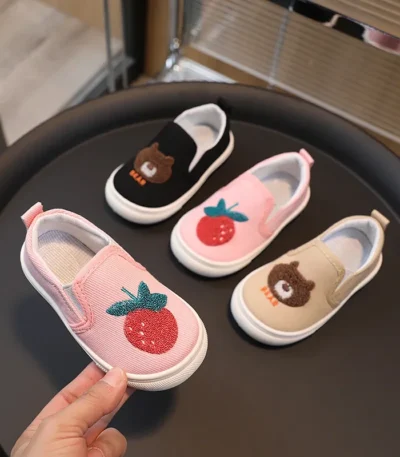 Children's Canvas Shoes Four Seasons Paragraph Boys and Girls Cloth Shoes Soft Non-slip Breathable Not Hot Baby Casual Shoes 1