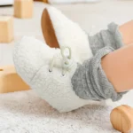 Infant Baby Boy Girl Cozy Fleece Bootie Newborn Stay On Slipper Winter Warm Gripper Non-Slip Crib Shoes