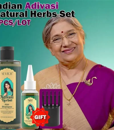 Herbal Hair Growth Set India Adivasi Rosemary Hair Regrowth Oil Ayurvedic Ginger Hair Care Shampoo Anti Hair Loss Treatment