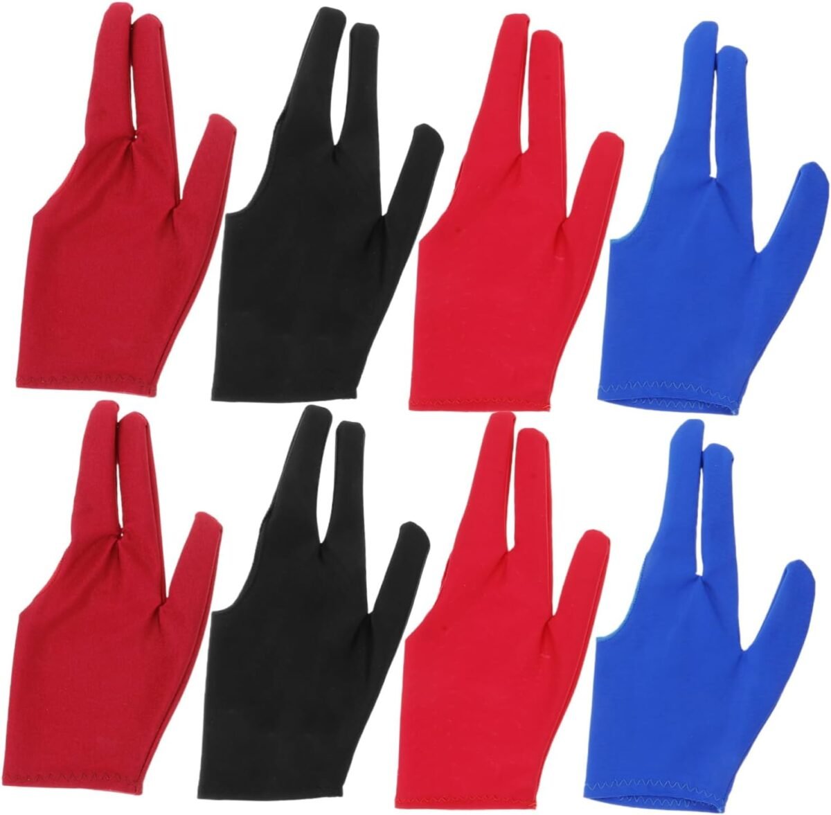 8Pcs Yoyo Gloves Set Three Finger Slip Billiard Gloves Breathable Elastic Cue Sports Hand Covers for Snooker Comfortable Washable for All Skill Levels - Image 2