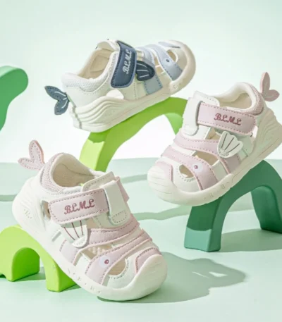 Brand Boy Sandals 2025 Summer New Brand Baby Shoe Breathable Girls' Sandals Soft Sole Walking Shoes Anti Collision Kid Shoes 1