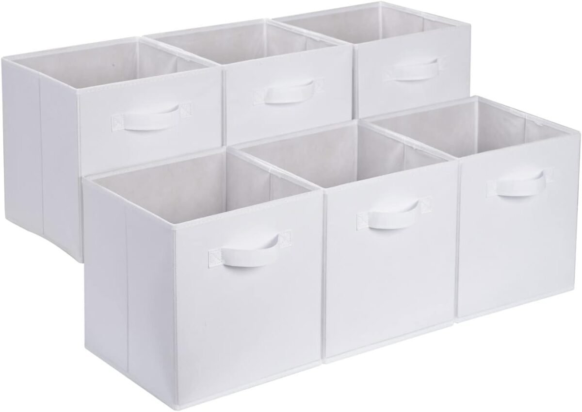 Amazon basics collapsible fabric storage cubes organizer with handles sturdy white 10.5 x 10.5 x 11 inch pack of 6.jpg
