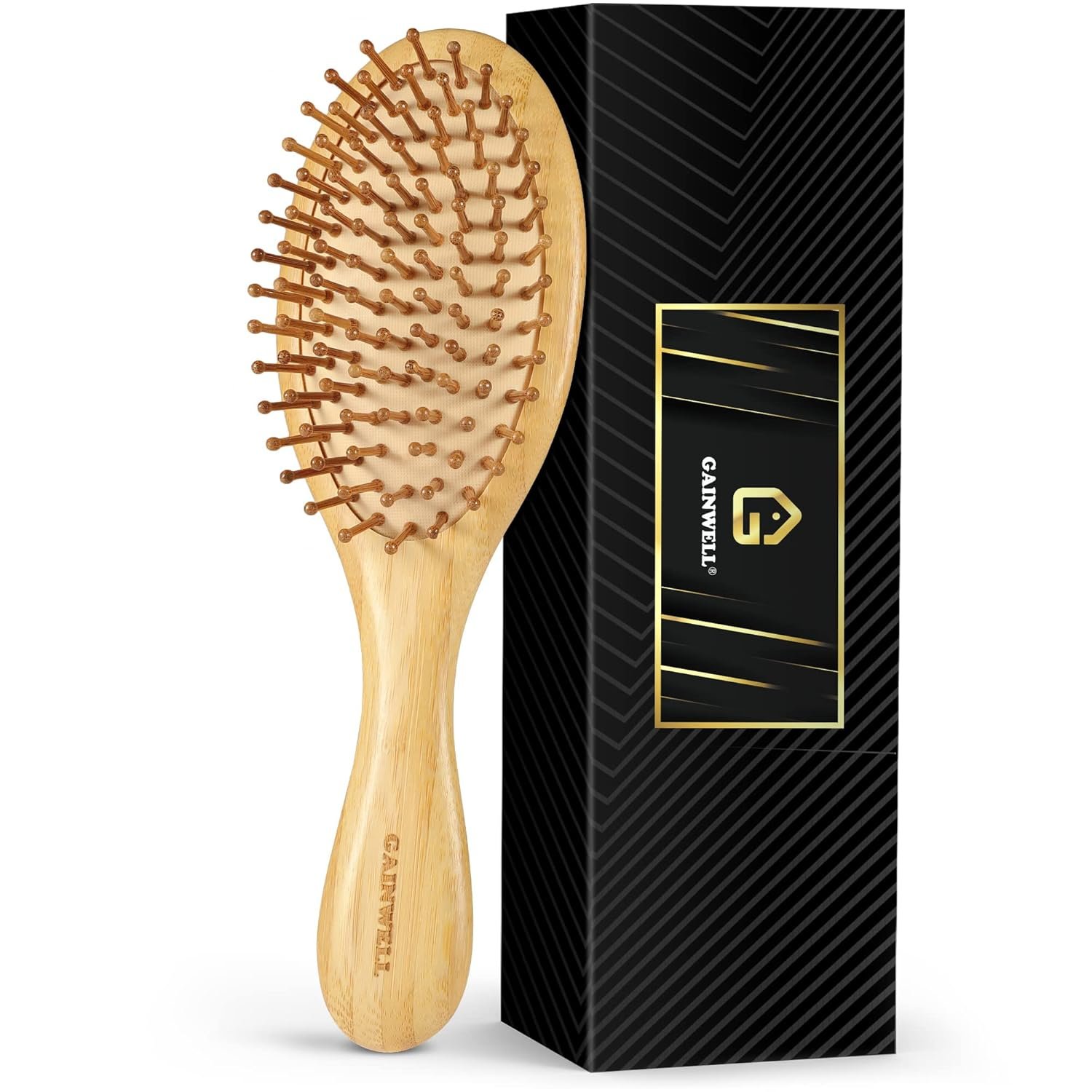 Bamboo Hair Brush for Hair Growth, Natural Bamboo Bristles Detangling Wooden Paddle Hairbrush for Massaging Scalp, for Women Men and Kids, for All Hair Types, with Ergonomic handle - Image 2