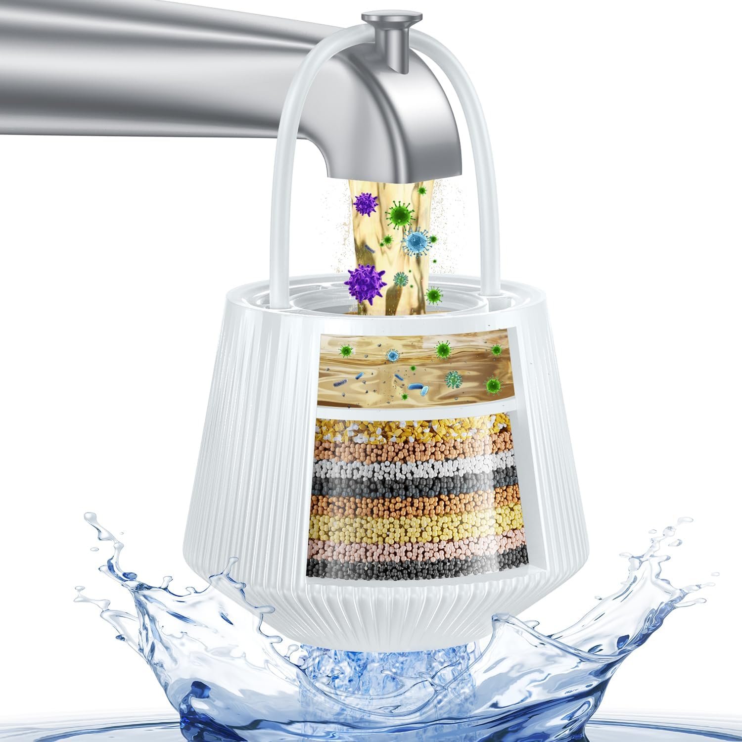 Bathtub Water Filter for Baby & Family, KDF-55 Bath Filter Removes Most Chlorine, Lead, Fluoride and Heavy Metals | Softens Hard Water, Improves Skin, Hair and Nails | Upgrade Bath Filter for Tub - Image 2